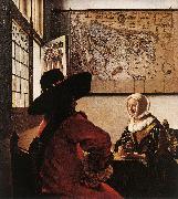 VERMEER VAN DELFT, Jan Officer with a Laughing Girl USA oil painting reproduction